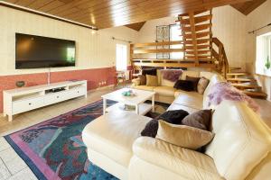 TV a/nebo společenská místnost v ubytování Ferienhaus Mosel-Herberge