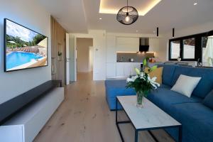 MODENA MARIS-heated pool-grill-relax-jacuzzi apartments的电视和/或娱乐中心