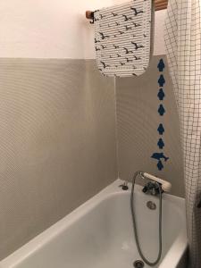 阿洛斯的住宿－STUDIO MONTAGNE 4 PERSONNES LE SEIGNUS BAS，带淋浴和盥洗盆的浴室