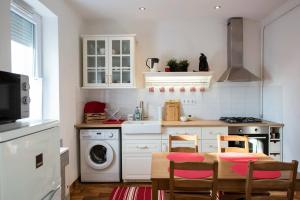 Kuchyň nebo kuchyňský kout v ubytování Viola Family Apartman free parking