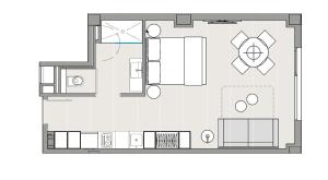 Plán poschodí v ubytovaní Voghe Premium Flats