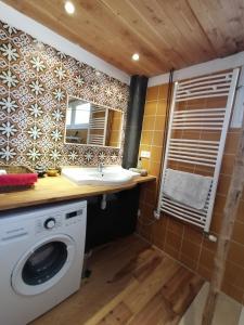 ナルボンヌにあるDomaine Limouzyのバスルーム(洗濯機、シンク付)