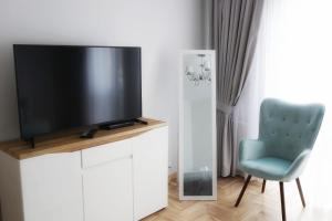 Televízia a/alebo spoločenská miestnosť v ubytovaní AMN APARTMENTS