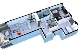 a drawing of a floor plan at Calpe Beach Boutique Luxury Seaview Suite in Calpe
