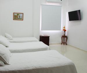 Postel nebo postele na pokoji v ubytování Hotel Dorado Plaza Centro Histórico