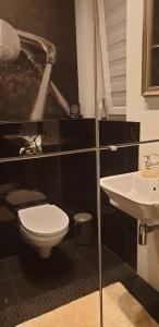 a bathroom with a toilet and a sink at ApartGolf Sobienie Królewskie in Sobienie Szlacheckie +25 photos