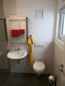 Ванна кімната в Ferienwohnung Pfaffenberg