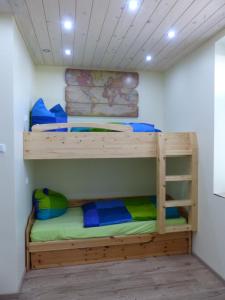 a bedroom with two bunk beds in a room at Ferienwohnung Stadtoase in Wittenberg in Lutherstadt Wittenberg