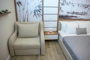 Uma área de estar em Apartments Stanaj