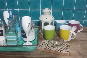 Coffee and tea making facilities at Casetta Nonna Augusta (Spello 9 km-Assisi 12 km)