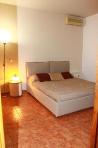 1 dormitorio con 1 cama y 1 lámpara en una habitación en Casa Romana, en Spinetta Marengo