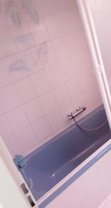 a bathroom with a bath tub with a chain at Duinenzicht in Middelkerke +25 photos