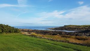 a green field with the ocean in the background at 31 Laigh Isle in Isle of Whithorn