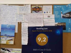 Certifikát, ocenenie alebo iný dokument vystavený v ubytovaní B&B A Casa Di GioSi