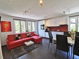 Kuchyň nebo kuchyňský kout v ubytování Apartments Steinbock