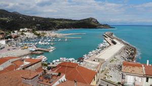 a view of a harbor with boats in the water at B&B Margherita in Marina di Camerota