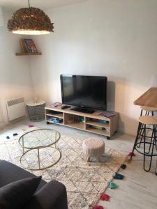 Appartement 100m de la plageにあるテレビまたはエンターテインメントセンター