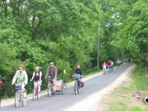 a group of people riding bikes down a road at Nationalpark-Gastgeber Eifel in Blankenheim