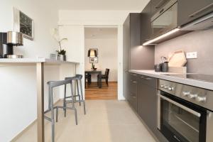 Kuchyň nebo kuchyňský kout v ubytování Lunas Appartements Essen