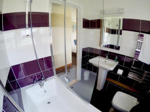 a bathroom with a sink and a tub and a toilet at St Columba Hotel in Iona