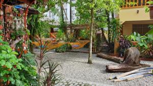 长滩岛罗伊亭长滩岛的院子中间有一张吊床的花园