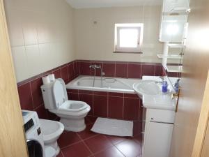 a bathroom with a toilet and a tub and a sink at Apartments Prgin in Primošten +22 photos