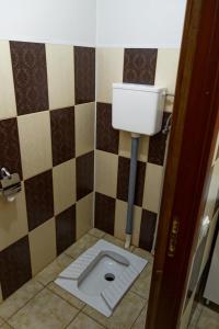 a bathroom with a toilet in the floor at Рада Дараба in Krasnik
