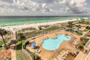an aerial view of a resort with a swimming pool and the beach at Sterling Sands 405 Destin (Condo) in Destin