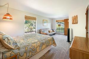 um quarto com uma cama, uma televisão e um sofá em Kalaheo View - TVNC 5018 em Kalaheo
