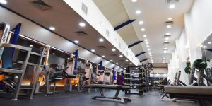 a gym with a lot of equipment in it at فندق بغداد Baghdad International Hotel in Baghdad