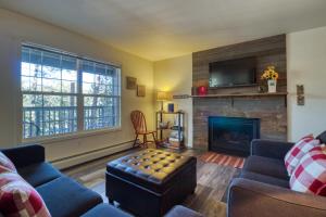 sala de estar con sofá y chimenea en Quiet in the Pines - Permit #3120, en Estes Park