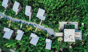 Vaade majutusasutusele Liyang Meijie Mountain Hotspring Resort Hotel linnulennult