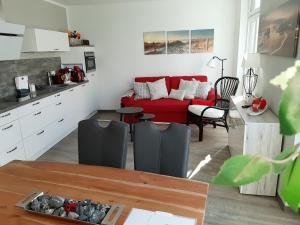 Kuchyň nebo kuchyňský kout v ubytování Ferienwohnung SteinReich