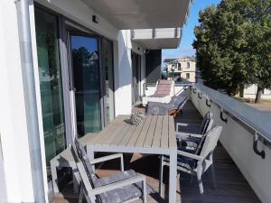 Balkón nebo terasa v ubytování Ferienwohnung Strandräuber