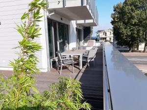 Balkón nebo terasa v ubytování Ferienwohnung Strandräuber