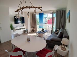 Posezení v ubytování Ferienwohnung Strandräuber