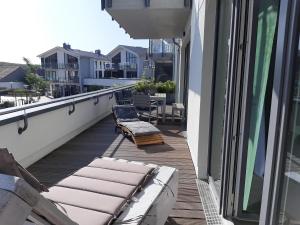 Balkón nebo terasa v ubytování Ferienwohnung Strandräuber