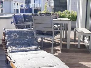 Posezení v ubytování Ferienwohnung Strandräuber