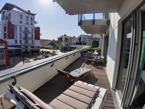 Balkón nebo terasa v ubytování Ferienwohnung Strandräuber