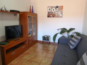 Televízia a/alebo spoločenská miestnosť v ubytovaní Vivienda Vacacional La Portada