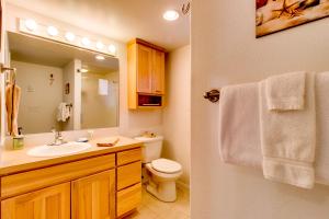 a bathroom with a sink and a toilet and a mirror at Hale Kaalawai in Oceanside +30 photos