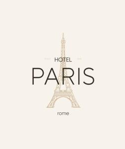 una señal para el hotel paris con la torre Eiffel en Hotel Paris, en Roma