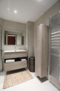 une salle de bains avec un lavabo et un miroir dans l'établissement Excellent Appt 2 pièces Super Croisette, à Cannes