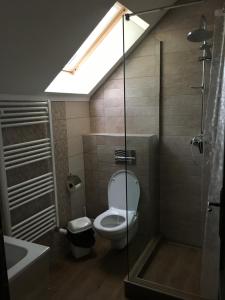 Ein Badezimmer in der Unterkunft Farkas Panzió