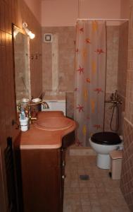 マクリニツァにあるVilla Neraidaのバスルーム(洗面台、トイレ、シャワー付)