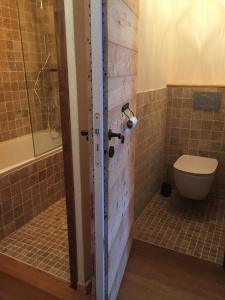 a bathroom with a toilet and a shower at Mottaret in Méribel +12 photos