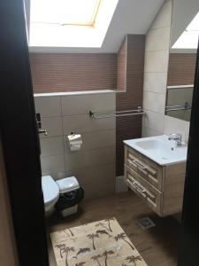 Ein Badezimmer in der Unterkunft Farkas Panzió