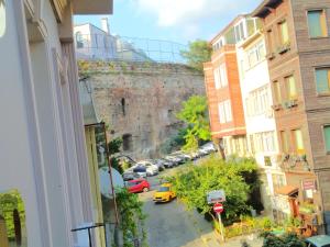 a view from a window of a street with cars at Ribad Hotel in Istanbul