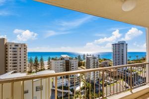 
a view from a balcony overlooking the ocean at Rainbow Commodore Apartments in Gold Coast
