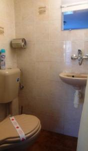 a bathroom with a toilet and a sink at The Tinkov house in Lovech in Lovech